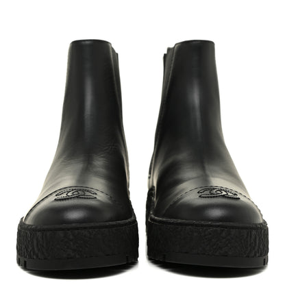 Chanel Calfskin Cap Toe CC Ankle Boots 39 Black 2 of 16