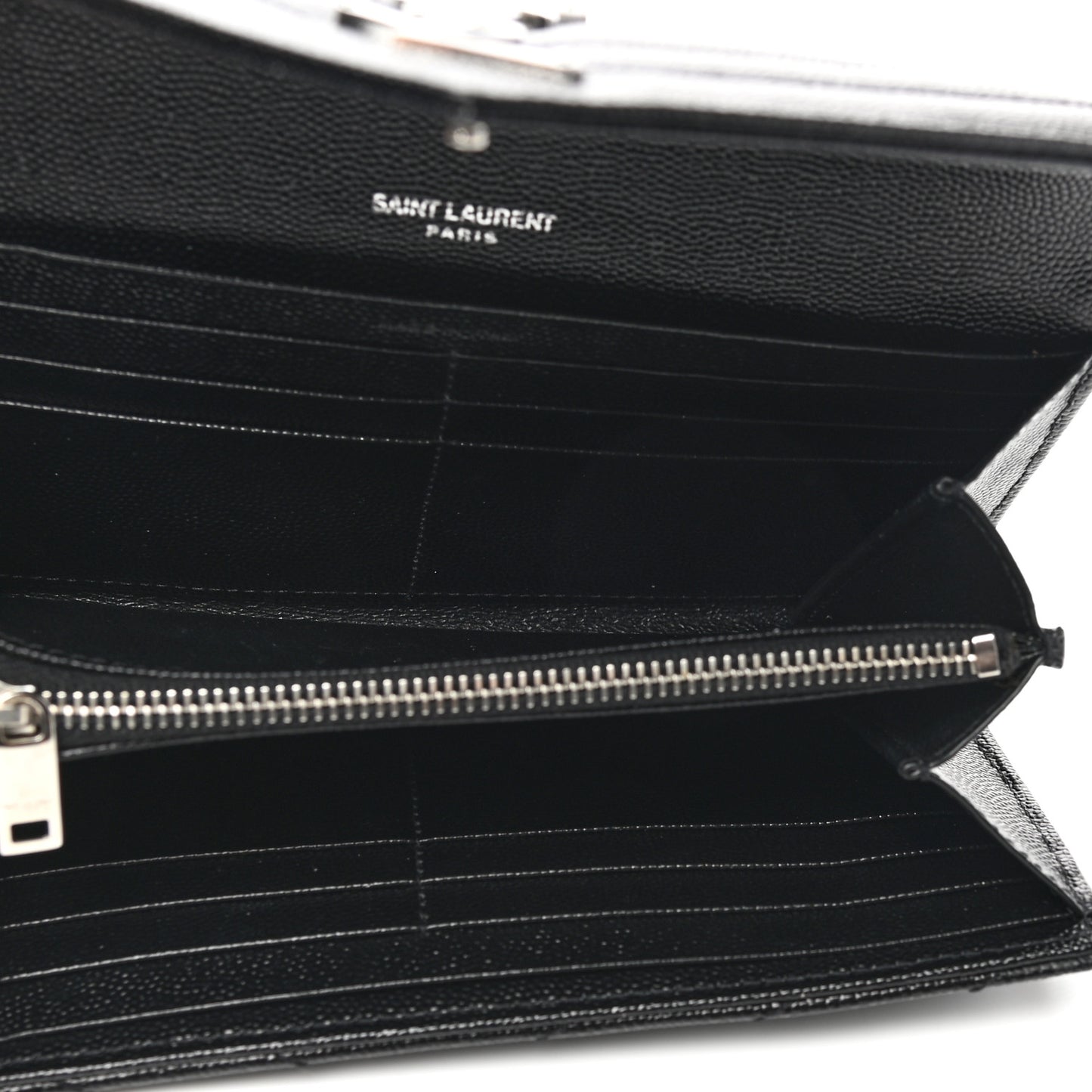 Grain De Poudre Matelasse Chevron Monogram Flap Wallet Black