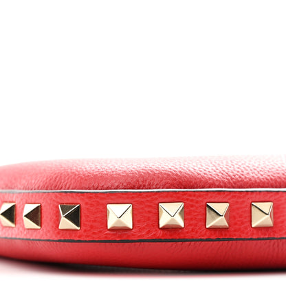 Valentino Garavani Grainy Calfskin Rockstud Mini Hobo Red 8 of 9
