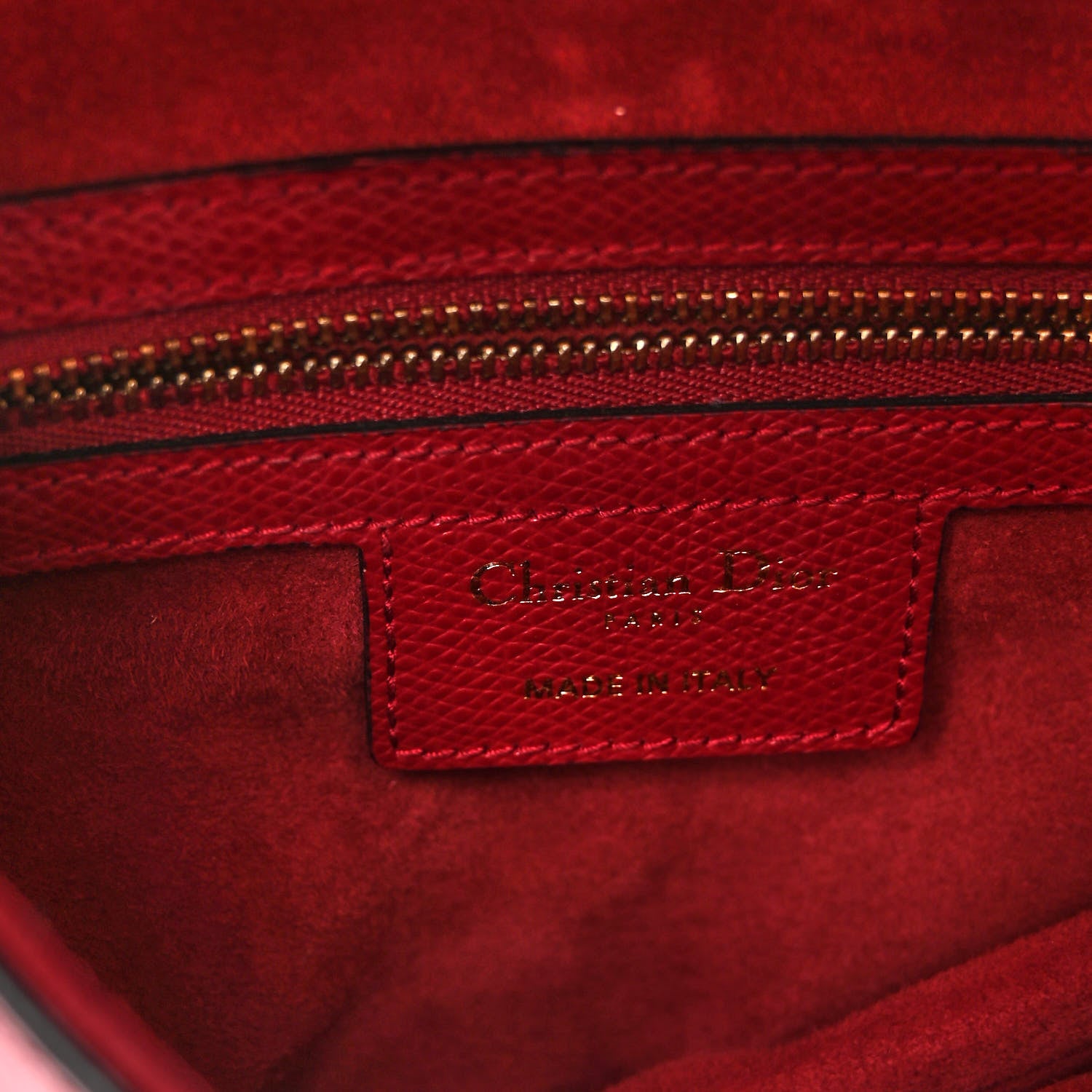 Christian Dior Grained Calfskin Saddle Bag Red 6 of 14