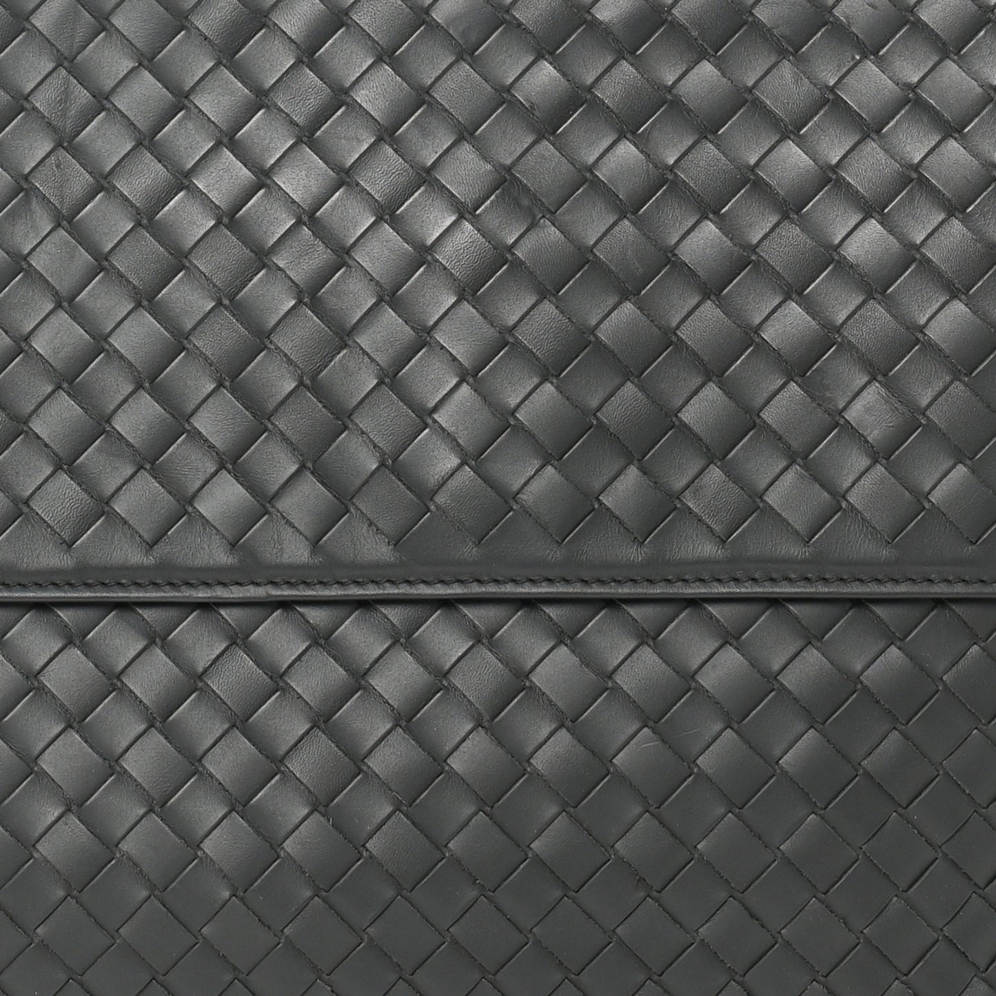 Nappa Intrecciato Flap Clutch Grey