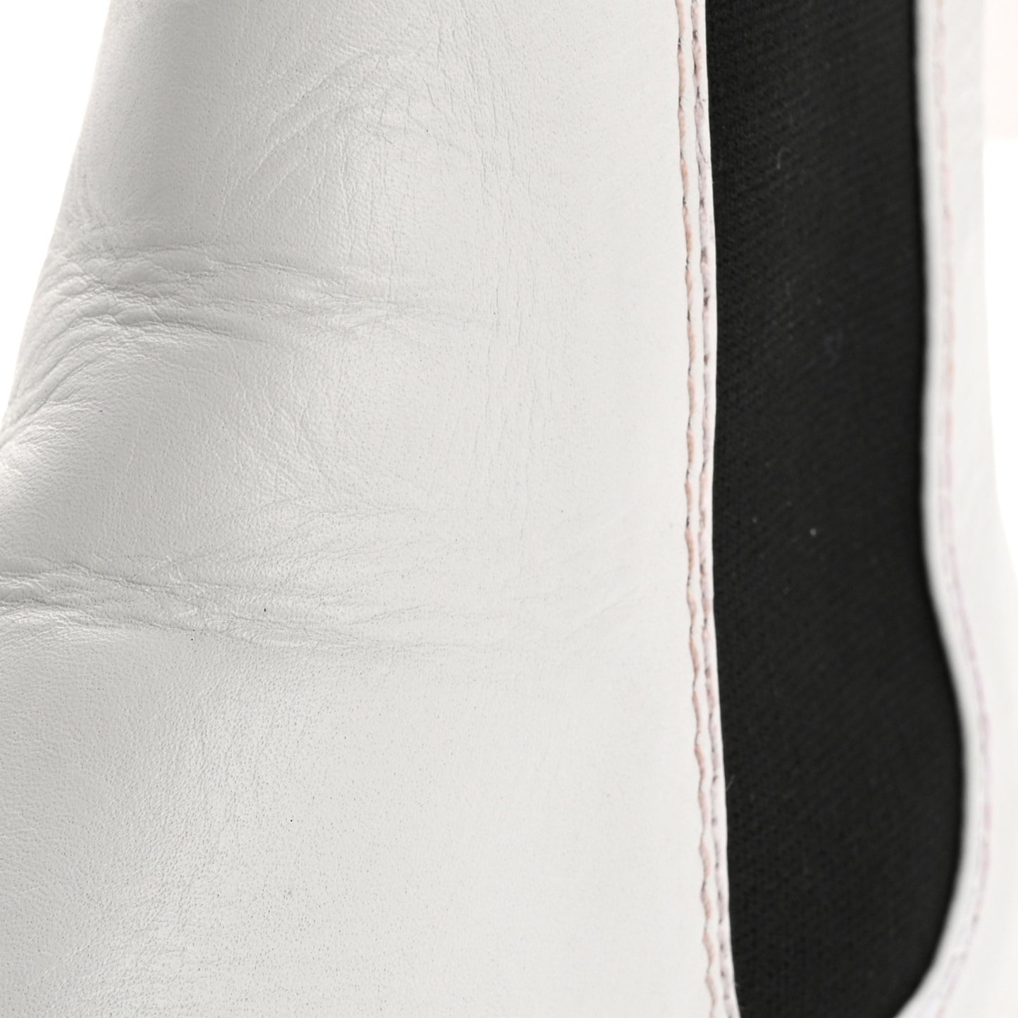 Calfskin Cap Toe CC Ankle Boots 39 White Black