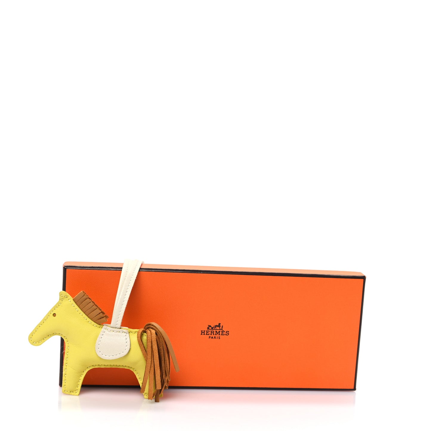 Milo Lambskin Grigri Rodeo Horse Bag Charm PM Lime Sesame Craie
