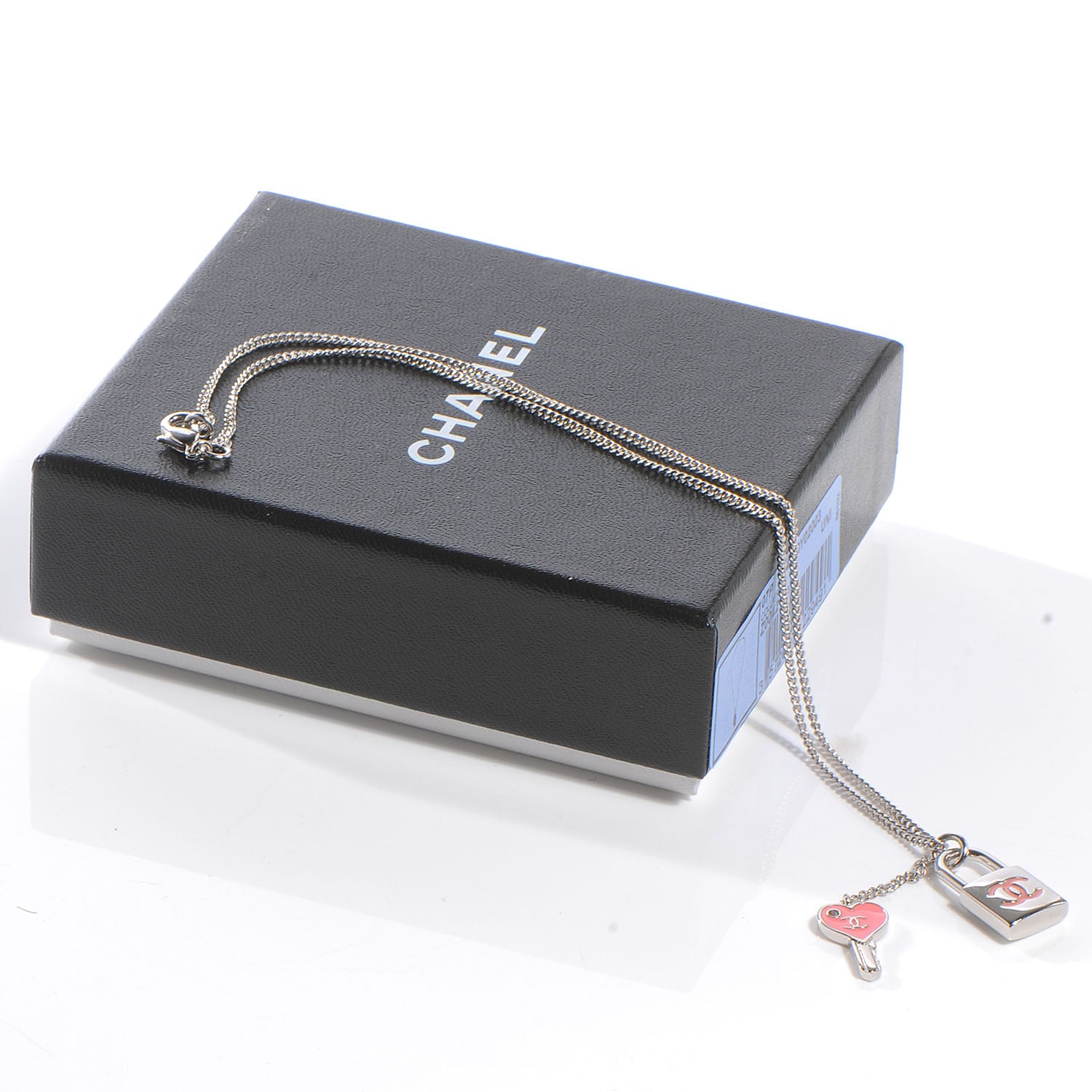 Chanel Padlock and Key CC Necklace Pink 4 of 4