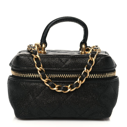 Chanel Caviar Quilted Mini Top Handle Vanity With Chain Black 1 of 9