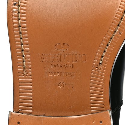 Valentino Garavani Patent Calfskin Rockstud Chelsea Ankle Boots 41 Black 11 of 12