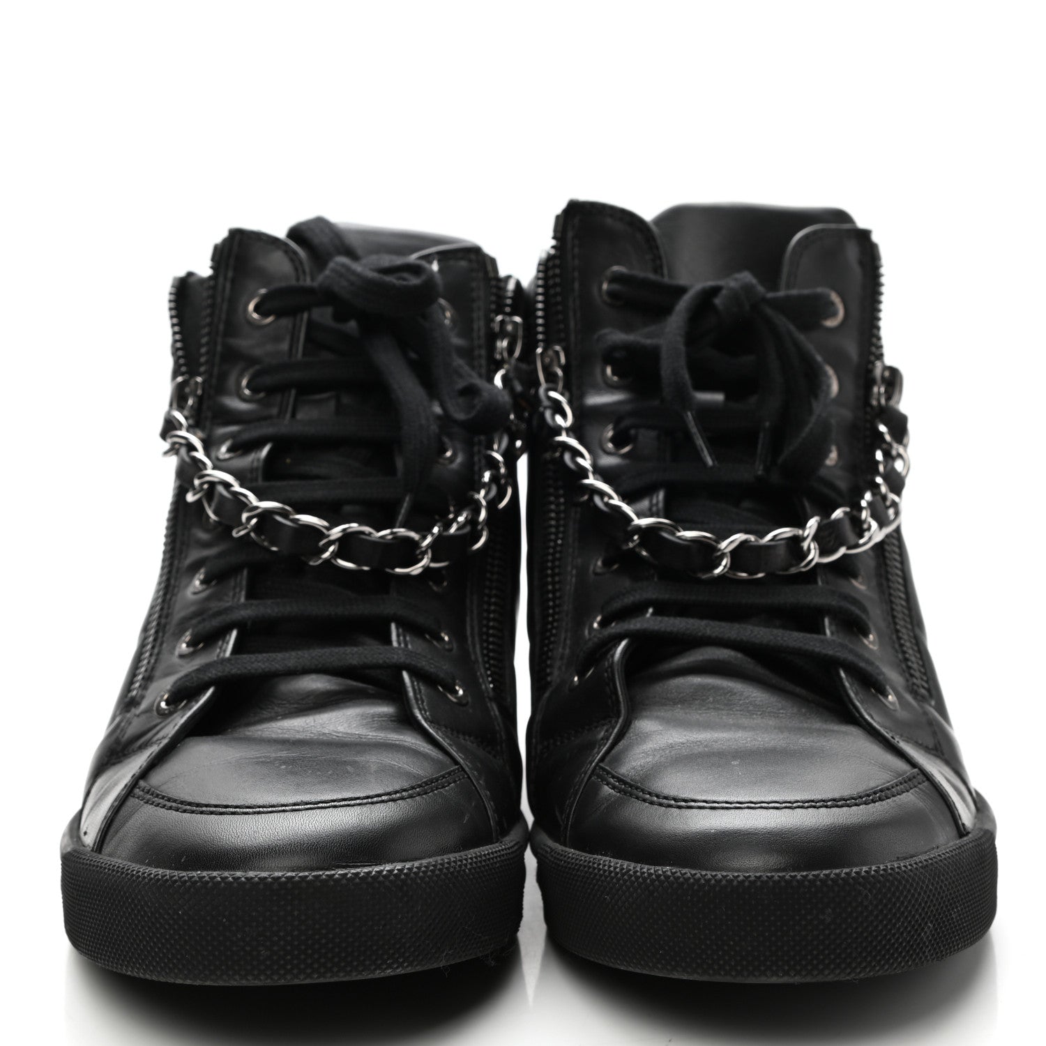 Chanel Lambskin Zipped Chain CC Sneakers 40.5 Black 2 of 10