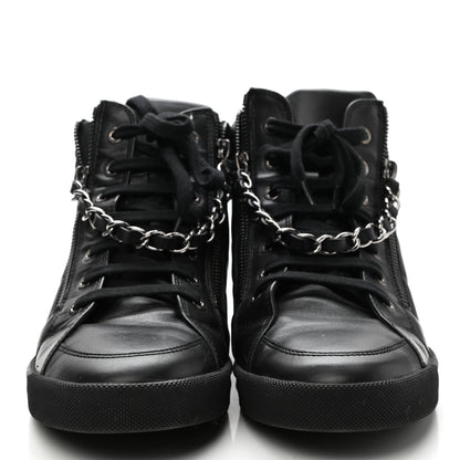 Chanel Lambskin Zipped Chain CC Sneakers 40.5 Black 2 of 10