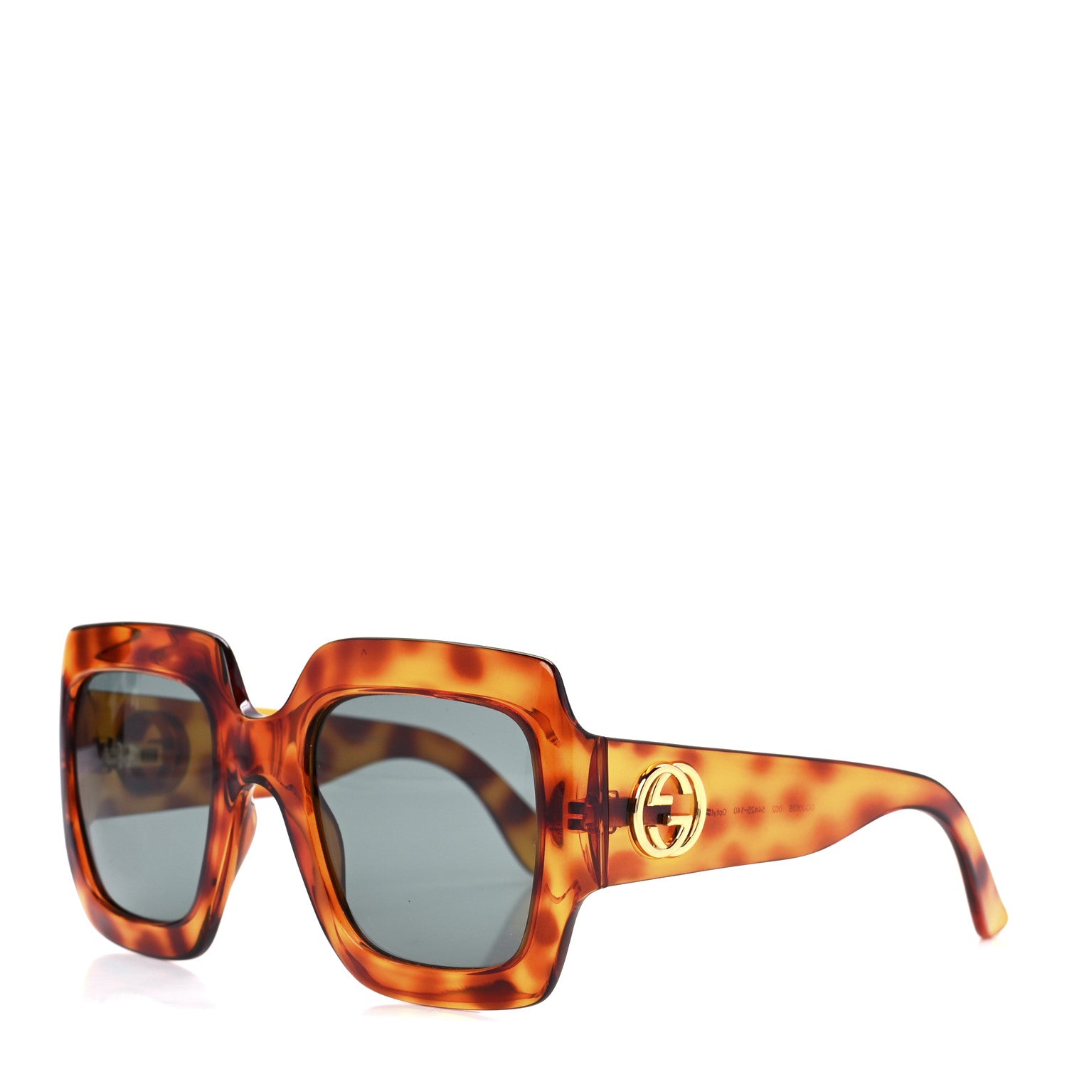 Gucci Acetate Square Frame Sunglasses GG 0053S Havana 1 of 9