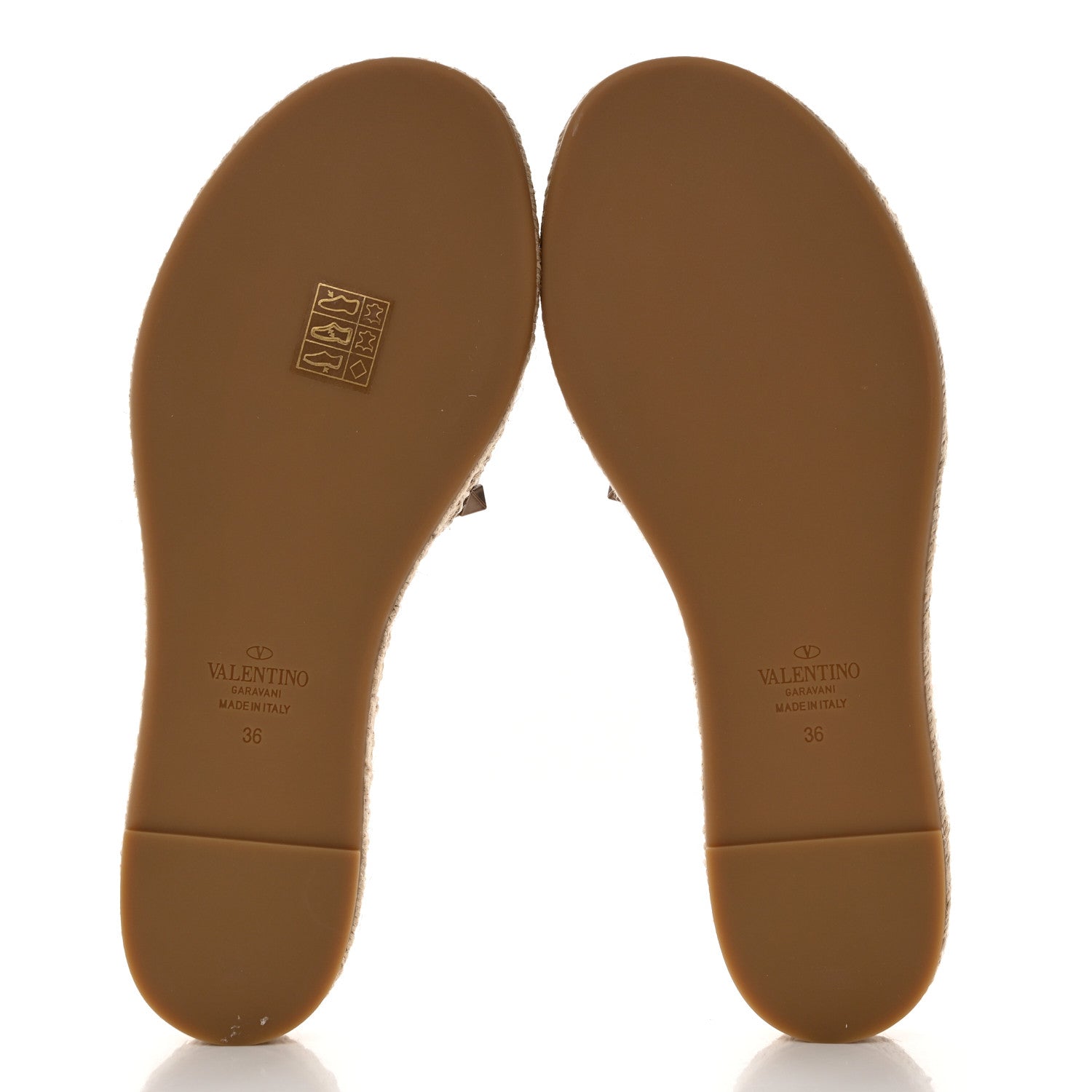 Valentino Garavani Metallic Grained Calfskin Rockstud Espadrille Flat Slide Sandals 36 Skin Natural 5 of 10