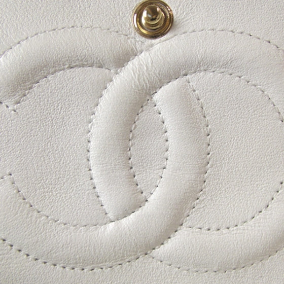 Chanel Caviar Quilted Medium Double Flap White 9 of 12