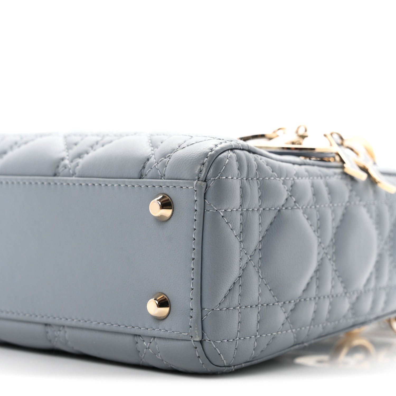 Christian Dior Lambskin Cannage Mini Lady Dior Cloud Blue 10 of 11