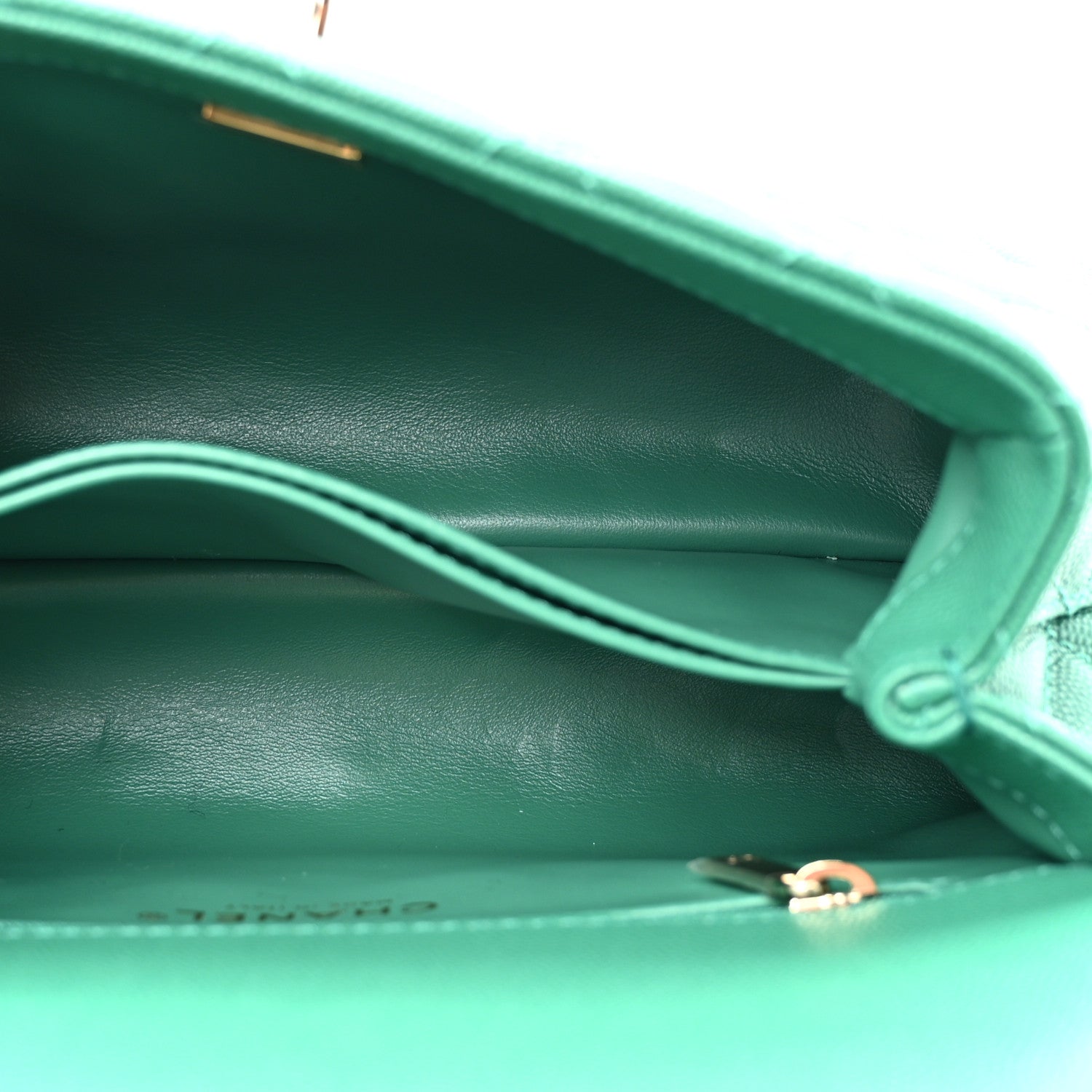 Chanel Caviar Quilted Mini Coco Handle Flap Green 5 of 10