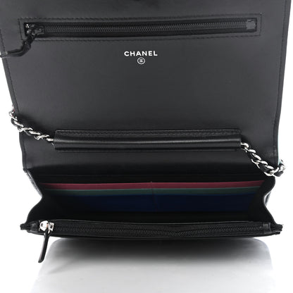 Chanel Lambskin Quilted Wallet On Chain WOC Black Pink Light Blue 4 of 4