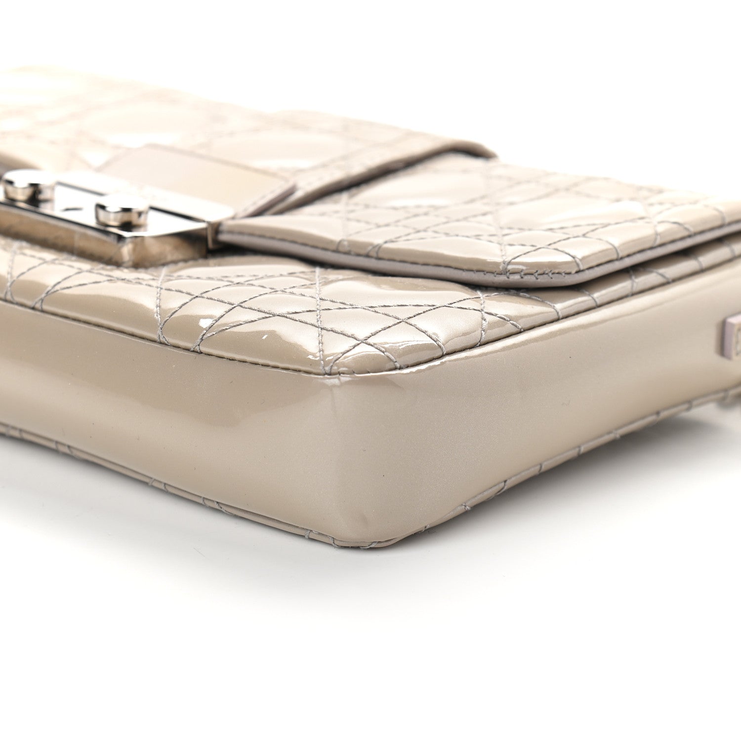 Christian Dior Patent Cannage Miss Dior Promenade Pouch Grey 6 of 8