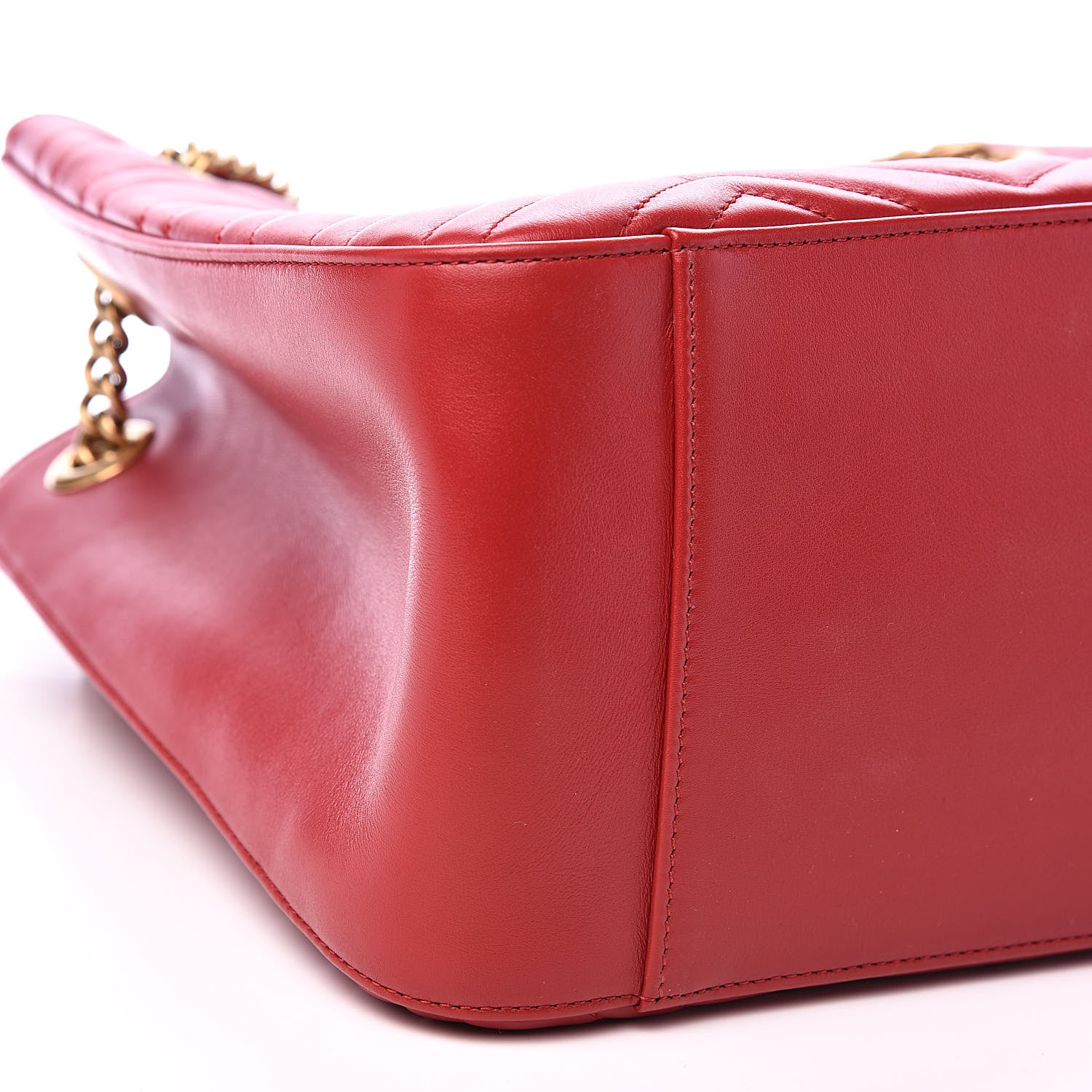 Gucci Calfskin Matelasse Medium GG Marmont Shoulder Tote Bag Hibiscus Red 8 of 11