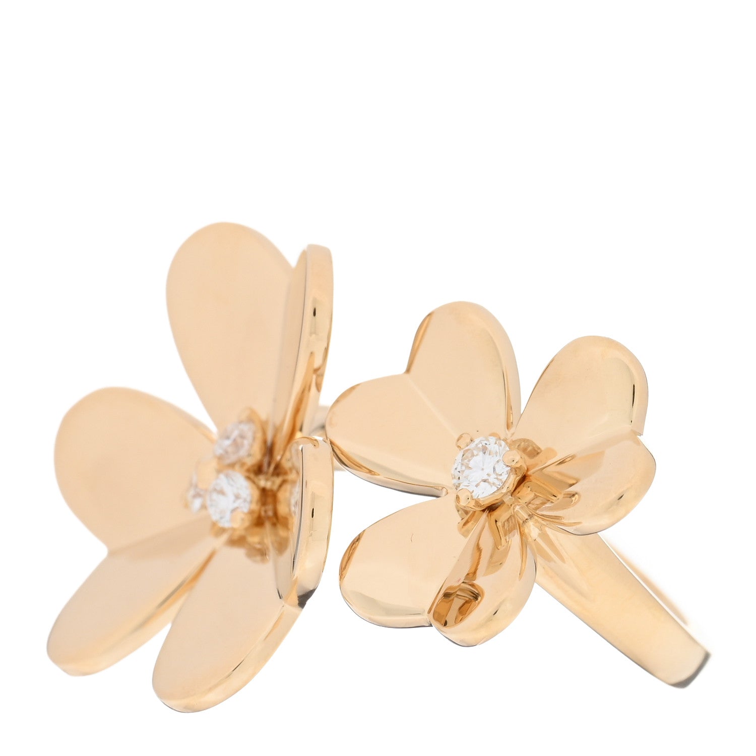 Van Cleef & Arpels 18K Yellow Gold Diamond Frivole Between The Finger Ring 55 7.25 3 of 5