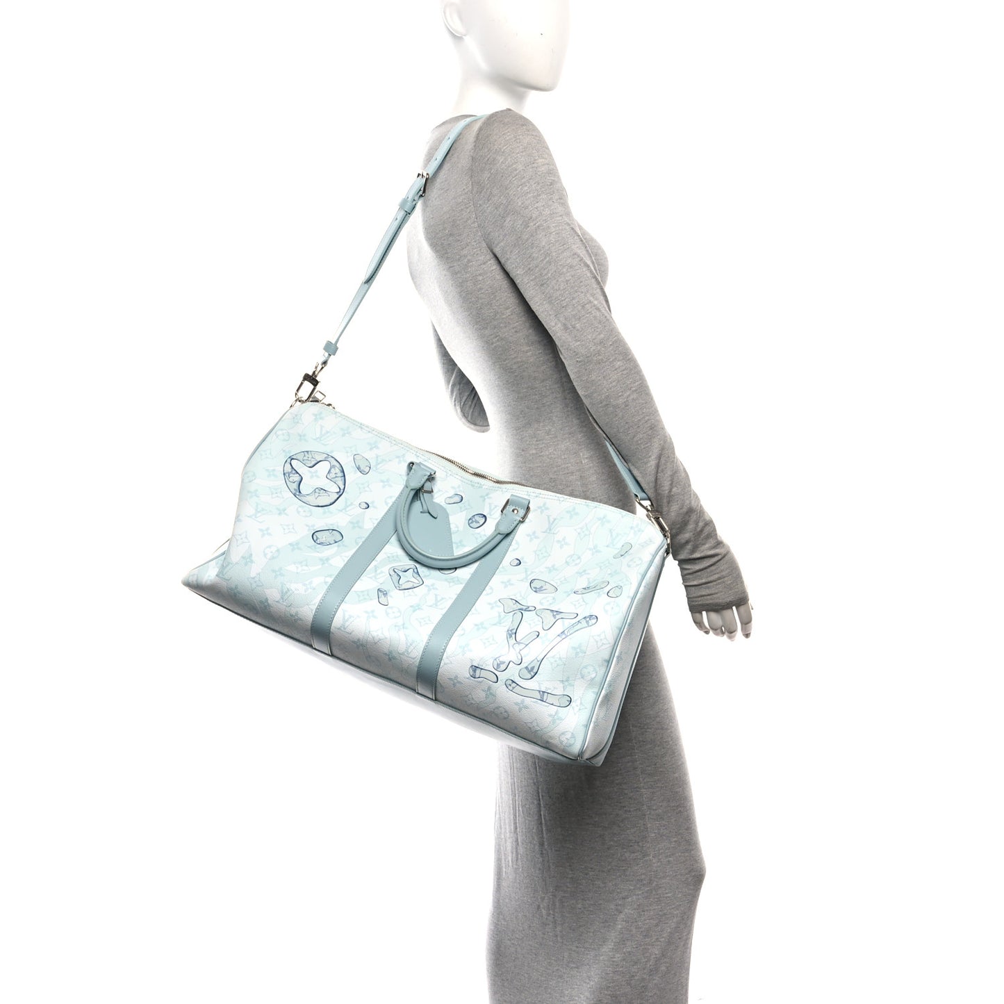 Monogram Aquagarden Keepall Bandouliere 50 Crystal Blue Crystal Blue