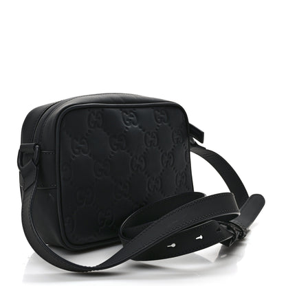 Gucci Rubber Effect Calfskin GG Mini Crossbody Bag Black 3 of 9