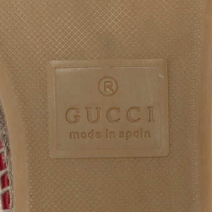 Gucci Monogram Matelasse Diagonal GG Marmont Espadrilles 36 Beige New Cherry Red 6 of 9