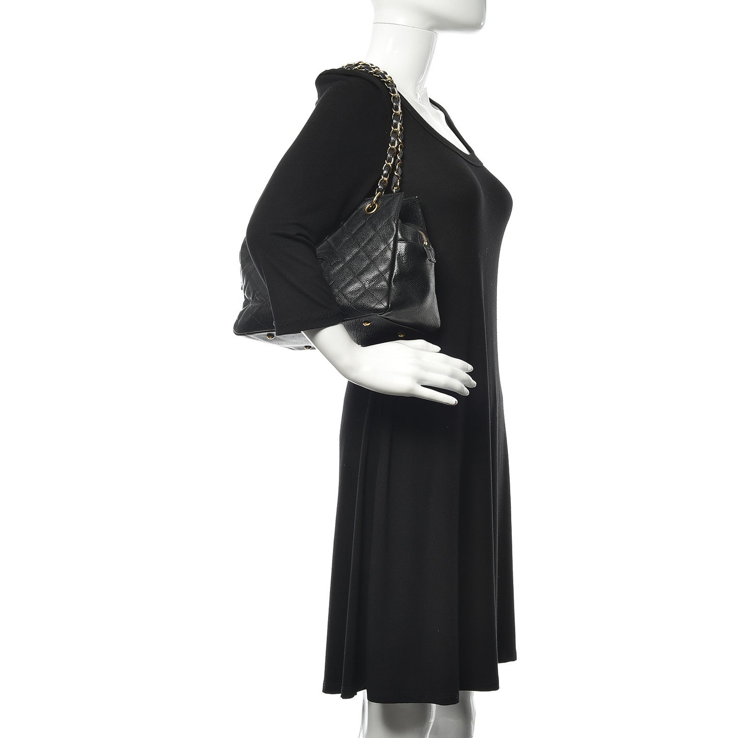 CHANELCaviarQuiltedPetitTimelessTotePTTBlack