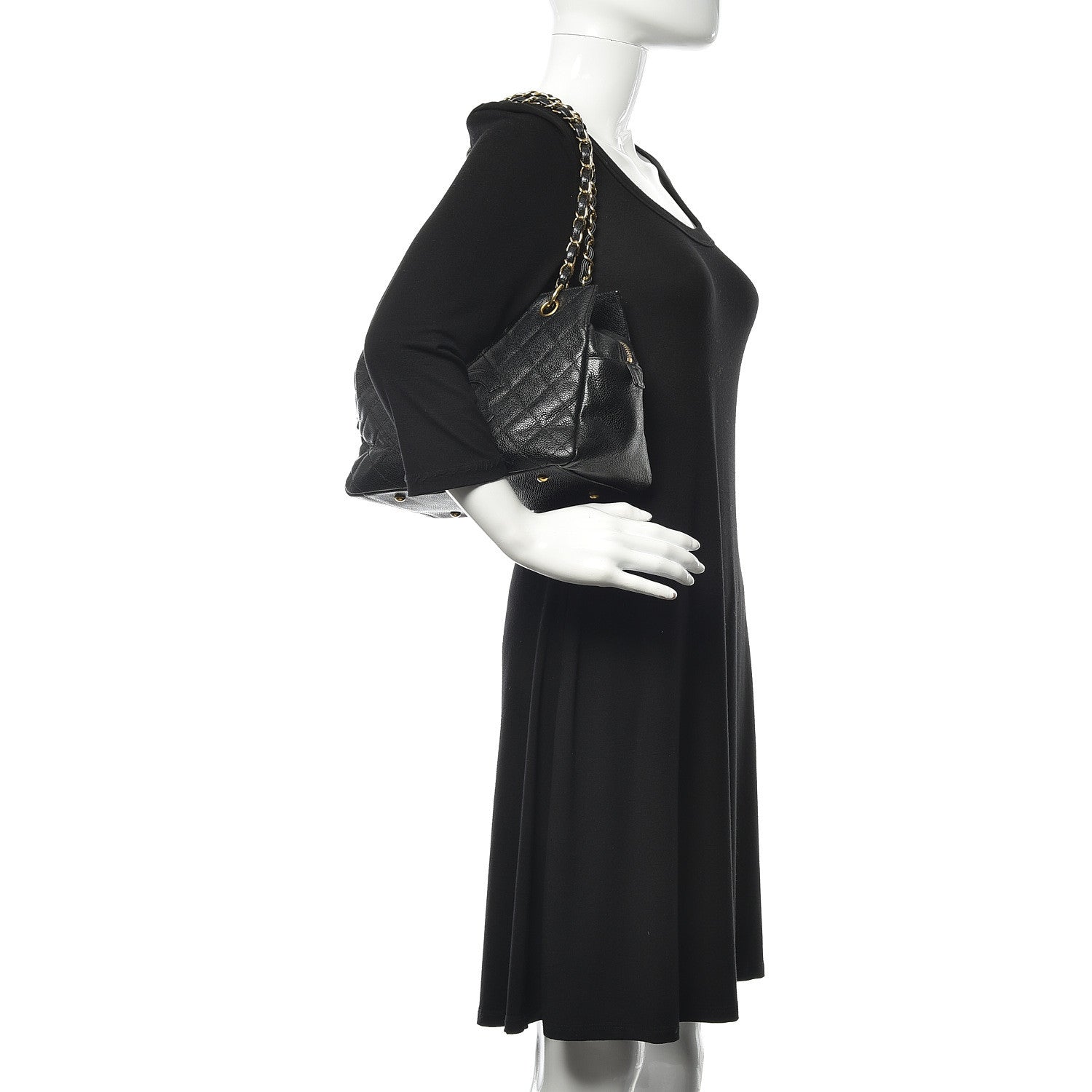 Chanel CHANELCaviarQuiltedPetitTimelessTotePTTBlack 2 of 13