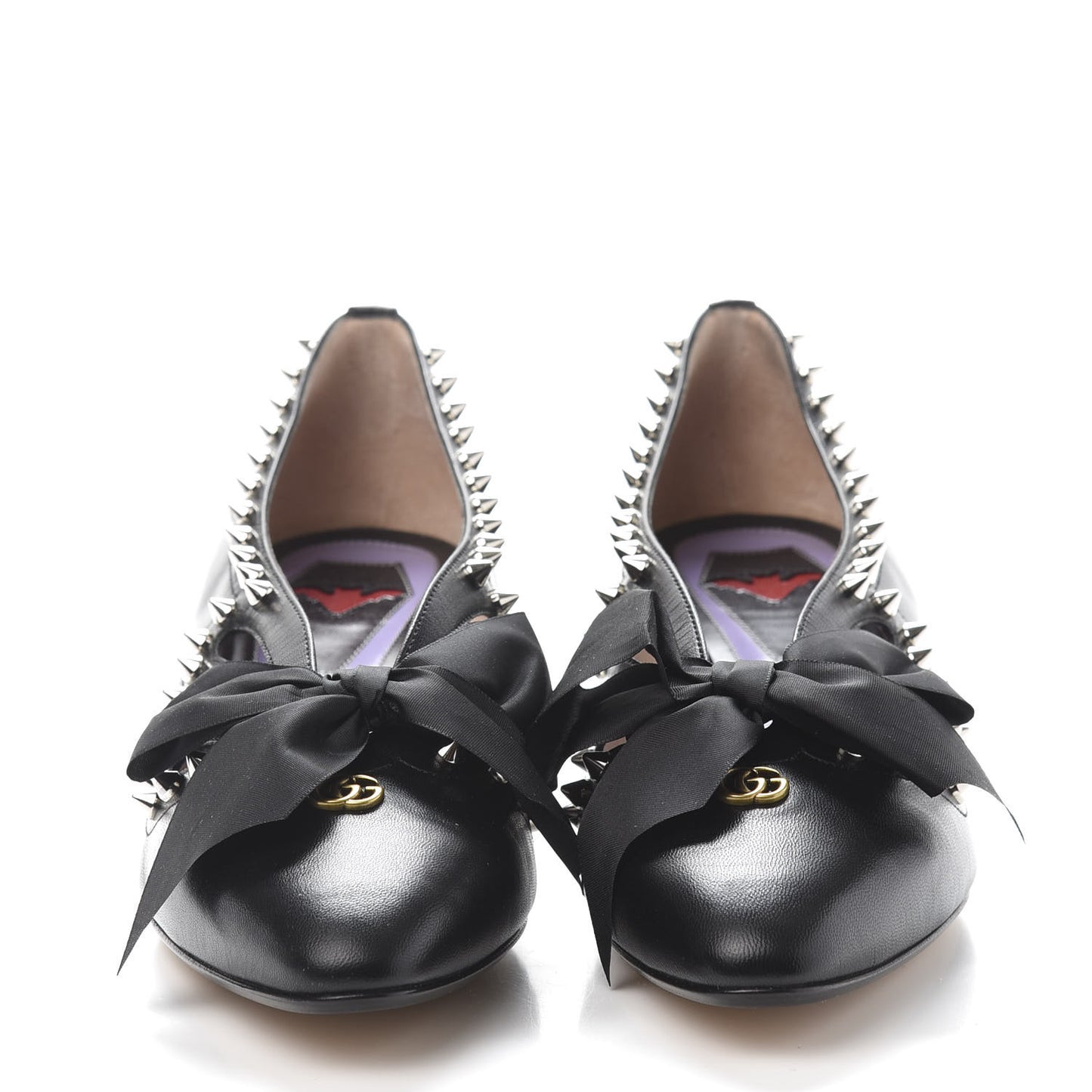 Malaga Kid Bow Spike Berith Low Heel Pumps 37.5 Black