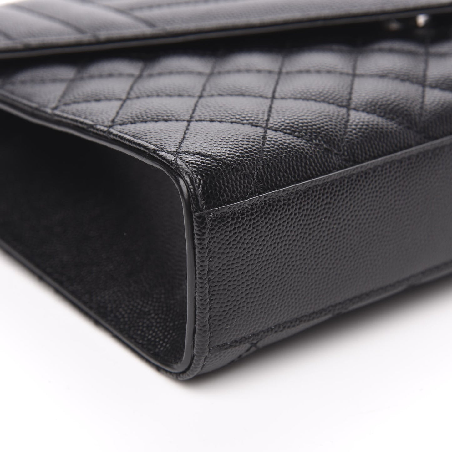 Grain De Poudre Textured Mixed Matelasse Triquilt Medium Monogram Satchel Black