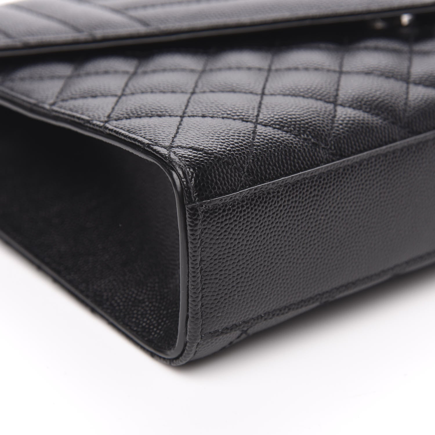 Saint Laurent Grain De Poudre Textured Mixed Matelasse Triquilt Medium Monogram Satchel Black 8 of 10