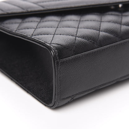 Saint Laurent Grain De Poudre Textured Mixed Matelasse Triquilt Medium Monogram Satchel Black 8 of 10