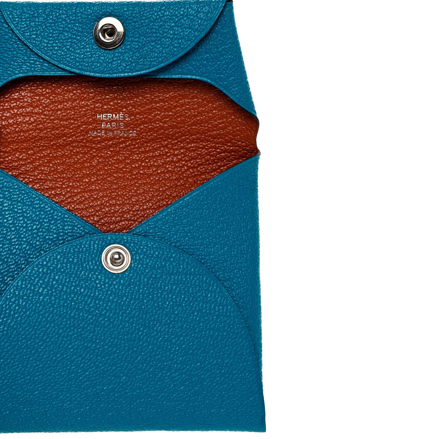 Hermes Chevre Mysore Bastia Verso Coin Purse Bleu Frida Cuivre 5 of 8