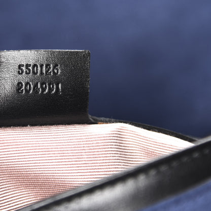 Gucci Suede Medium Arli Flap Shoulder Bag Blue Ink Black 9 of 11