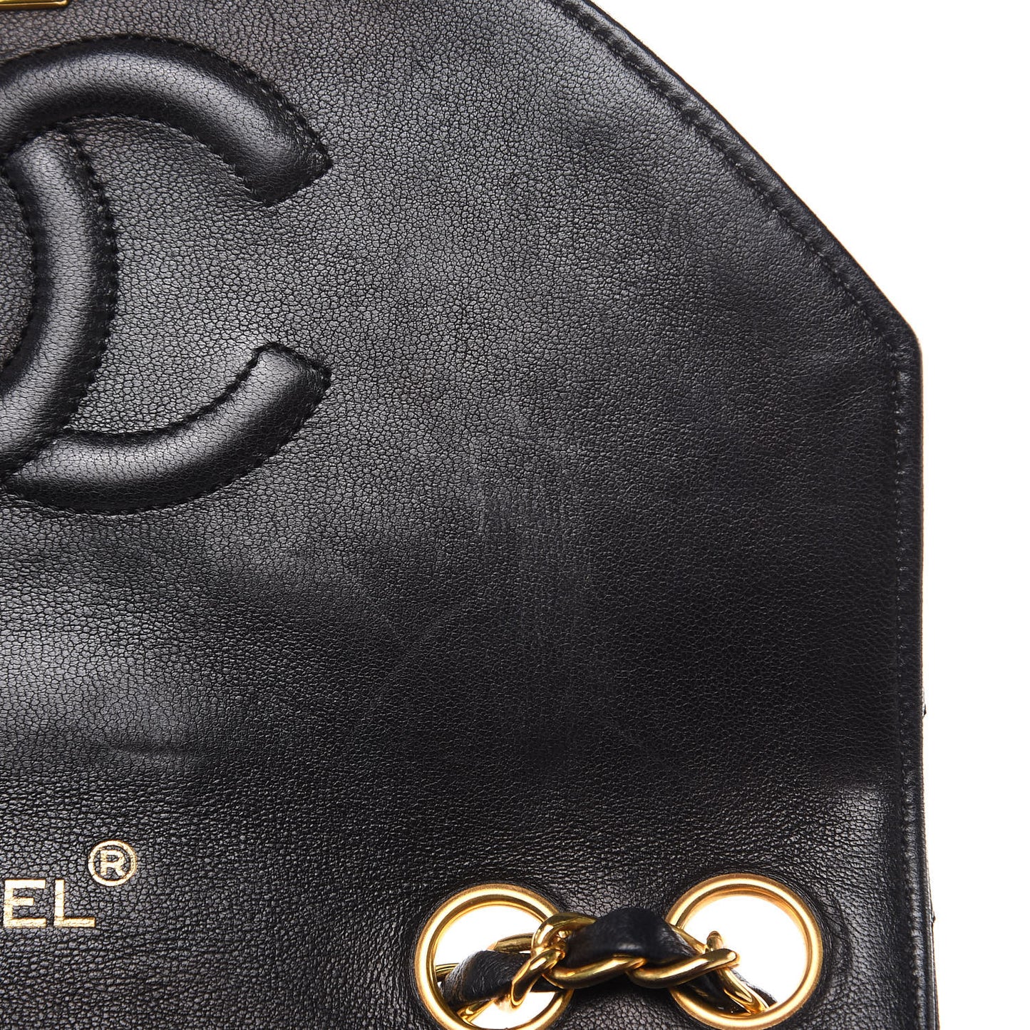 Lambskin Ribbon Quilted Small Single Flap Black