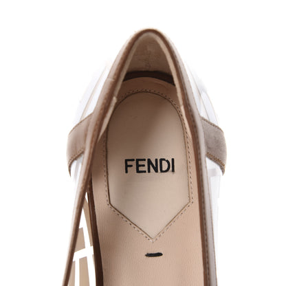 Fendi PVC Calfskin FF Colibri Ballerina Flats 38 White Cuoio 6 of 9