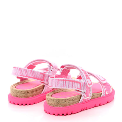 Christian Dior Technical Knit Jute Dioract 10mm Sandals 38 White Fuchsia 4 of 9