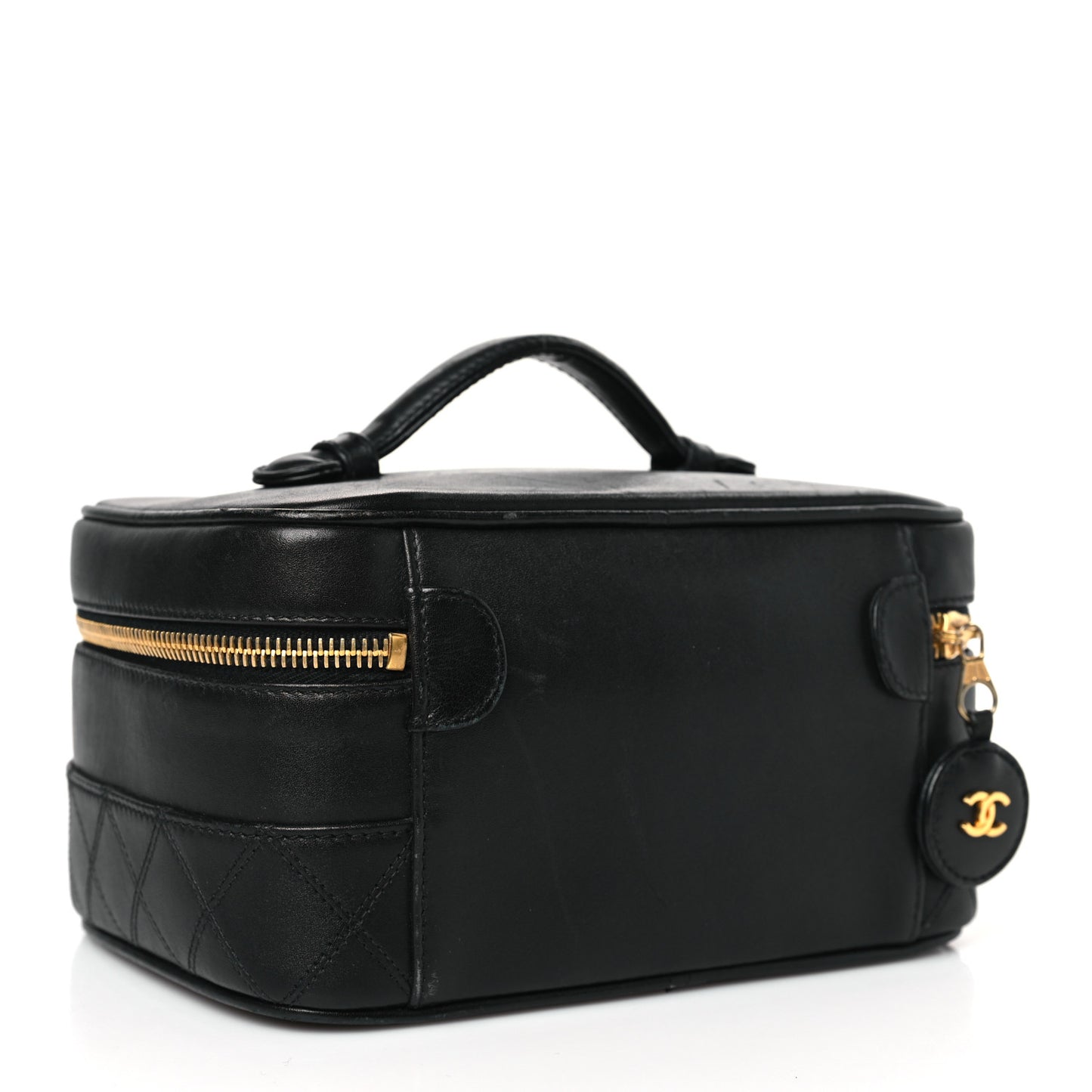 Lambskin Vanity Cosmetic Case Black