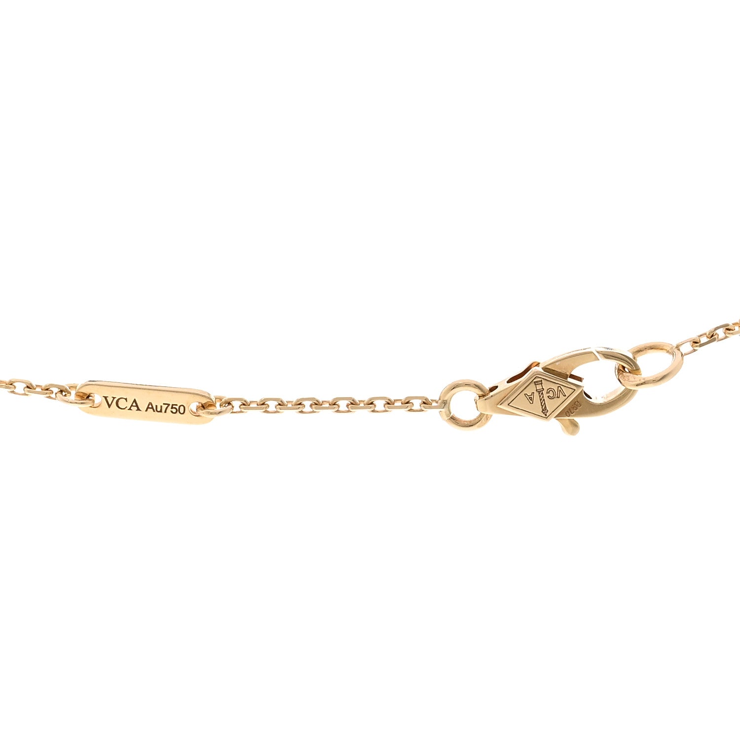 Van Cleef & Arpels 18K Yellow Gold Mother of Pearl Sweet Alhambra Pendant Necklace 4 of 5