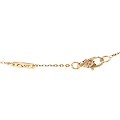 Van Cleef & Arpels 18K Yellow Gold Mother of Pearl Sweet Alhambra Pendant Necklace 4 of 5