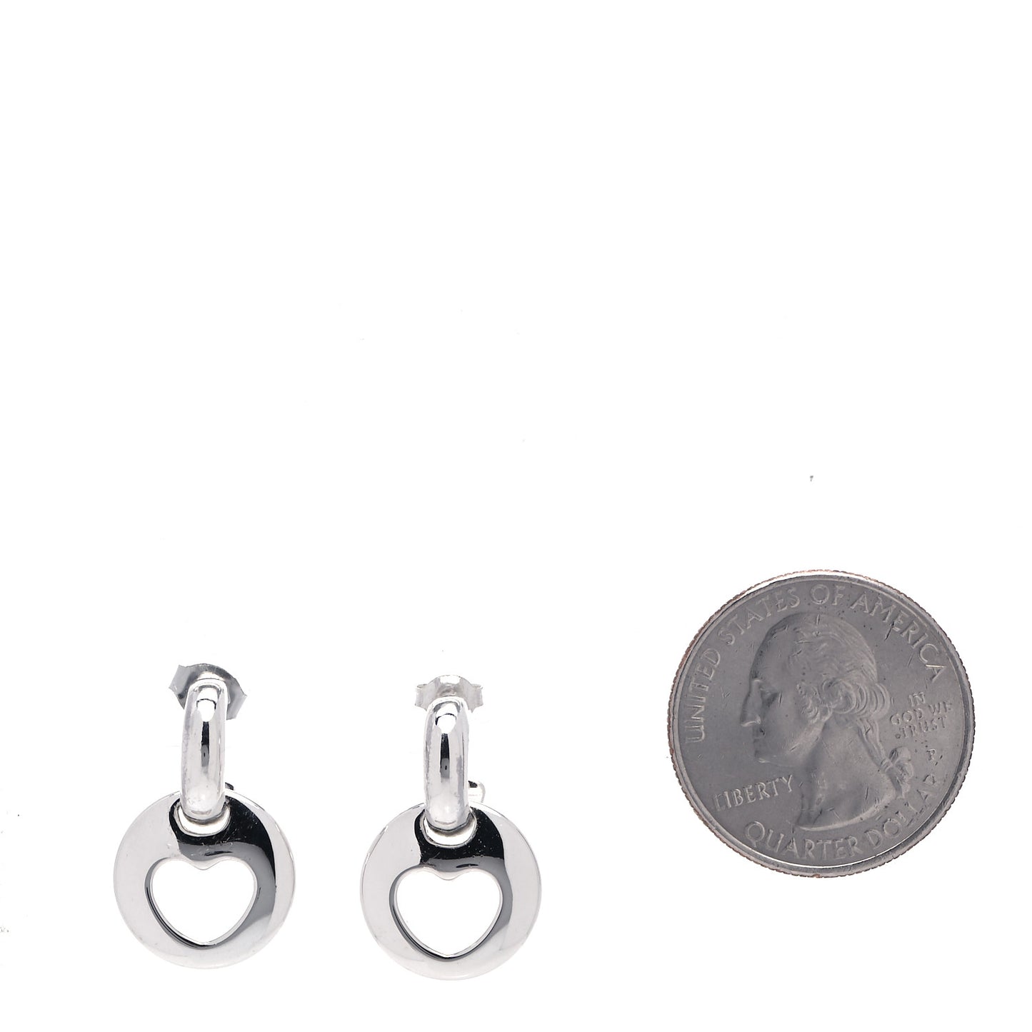 Sterling Silver Heart Stencil Earrings