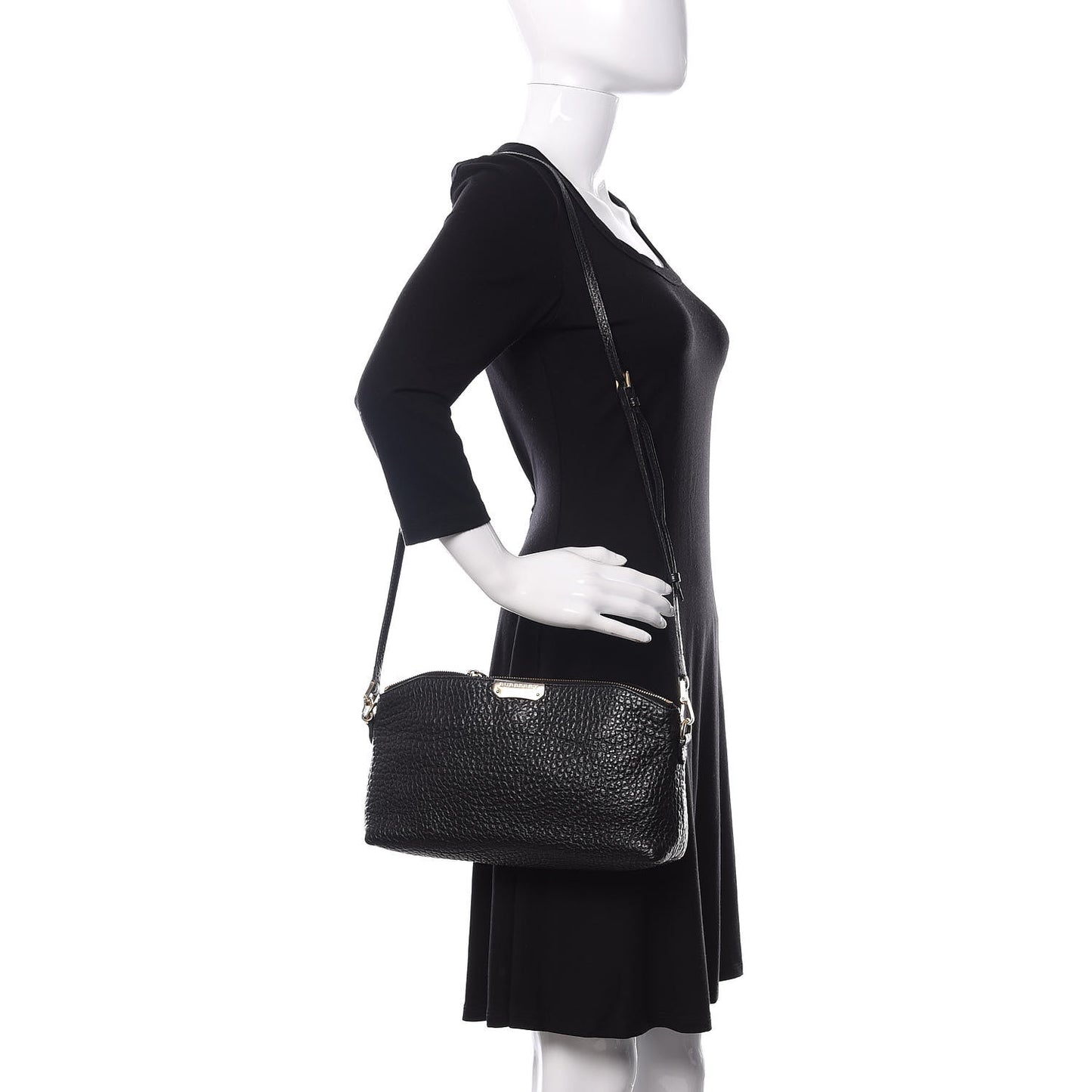 Signature Grain Calfskin Small Chichester Crossbody Clutch Bag Black