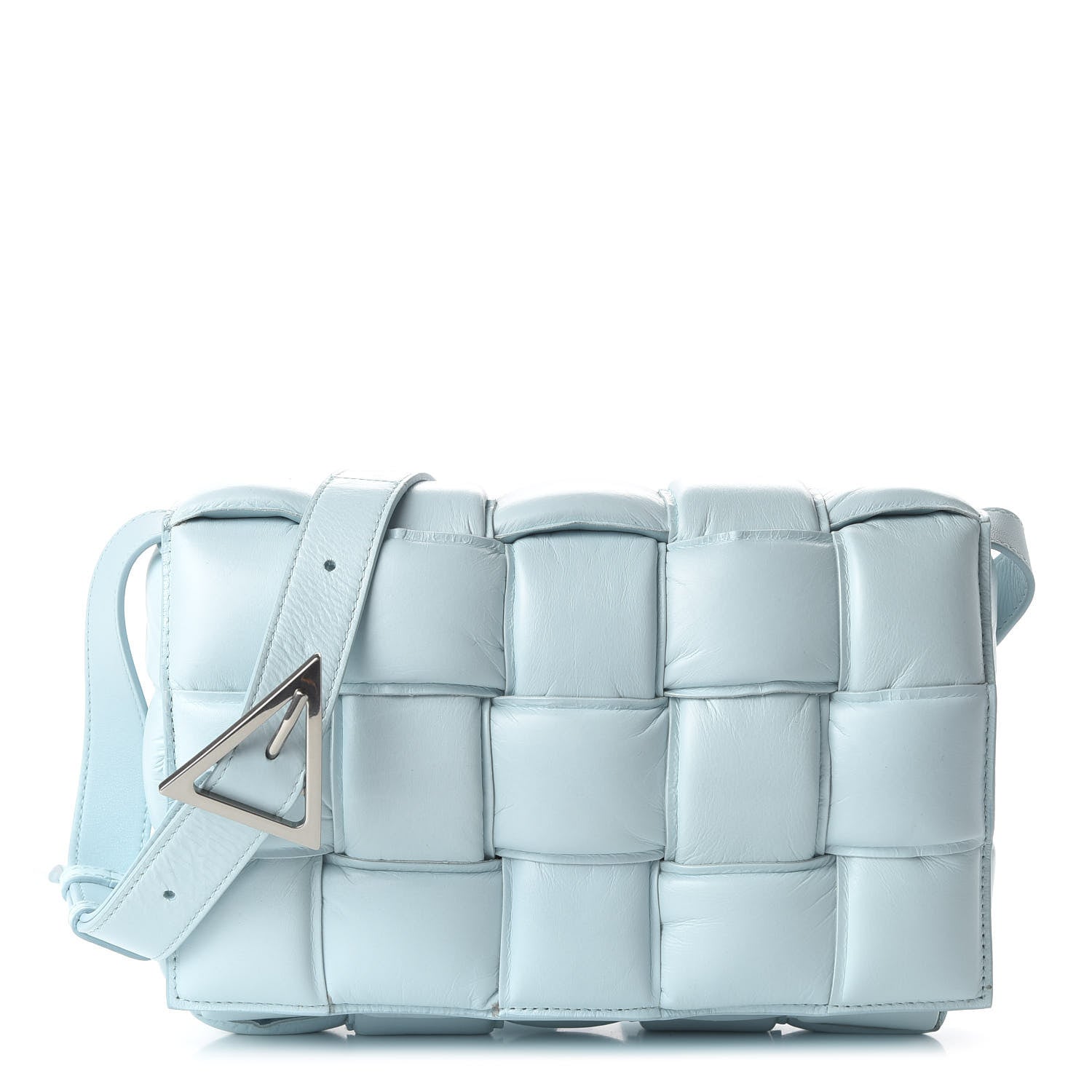 Bottega Veneta Paper Calfskin Maxi Intreccio Padded Cassette Crossbody Bag Ice 1 of 12