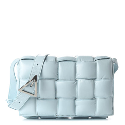 Bottega Veneta Paper Calfskin Maxi Intreccio Padded Cassette Crossbody Bag Ice 1 of 12