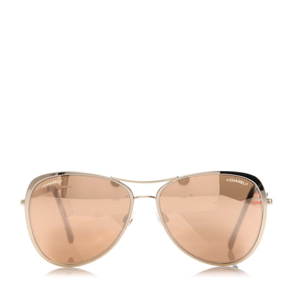 Chanel Metal Mirrored Pilot Summer Sunglasses 4223 Gold 2 of 8