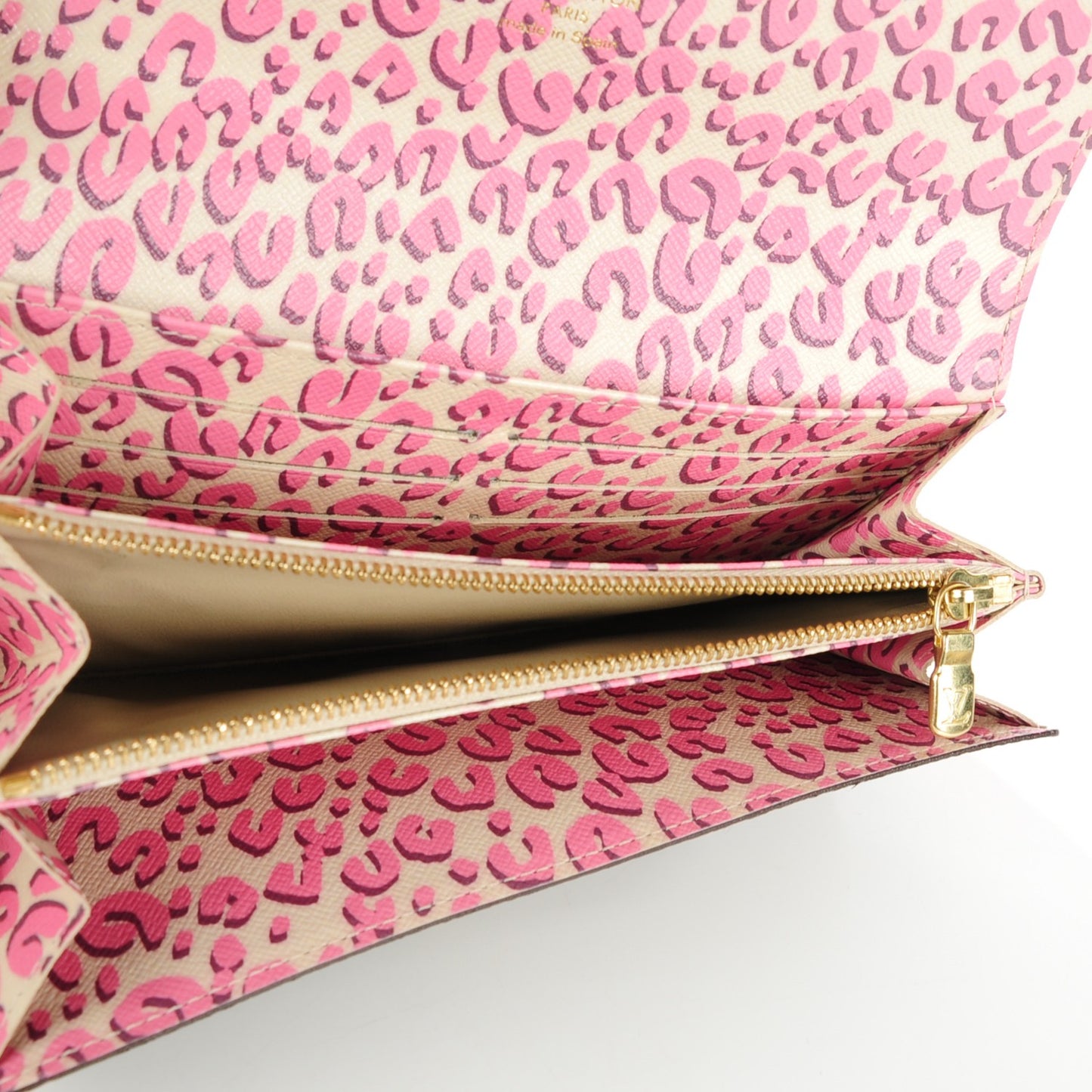 Monogram Leopard Sarah Wallet Blanc Corail