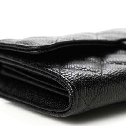Chanel Caviar Quilted Large Gusset Flap Wallet Black 10 of 12