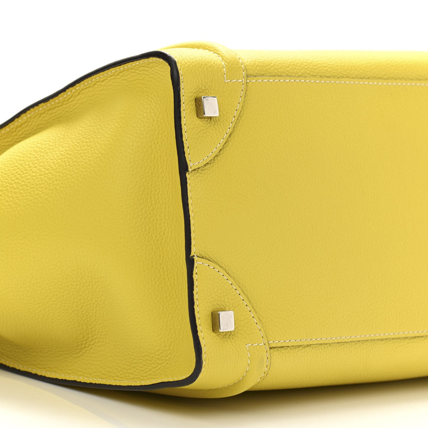 Drummed Calfskin Mini Luggage Citron