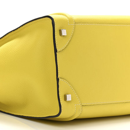 Celine Drummed Calfskin Mini Luggage Citron 9 of 13