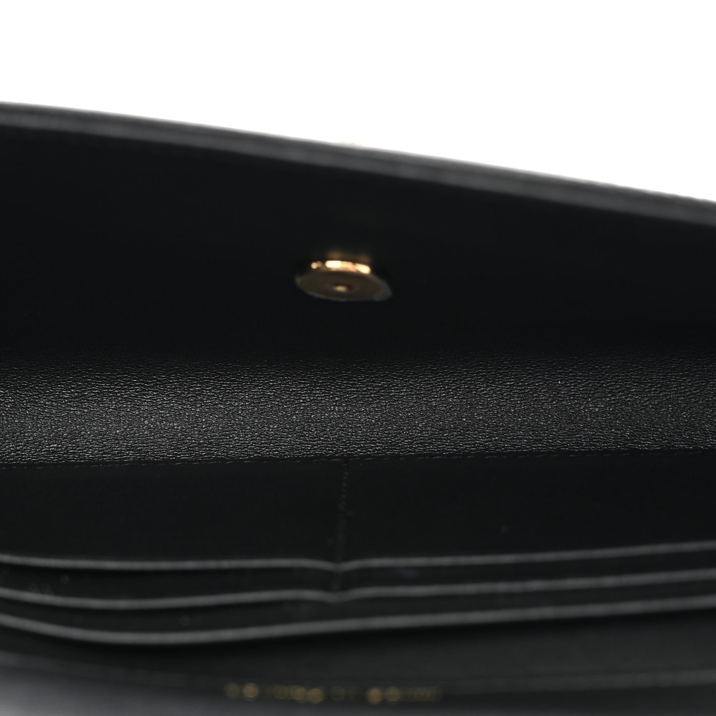 Calfskin Lizard Embossed Top Handle Long Clutch With Chain Black