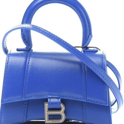Balenciaga Shiny Box Calfskin Hourglass Top Handle Bag Mini Bleu 9 of 10