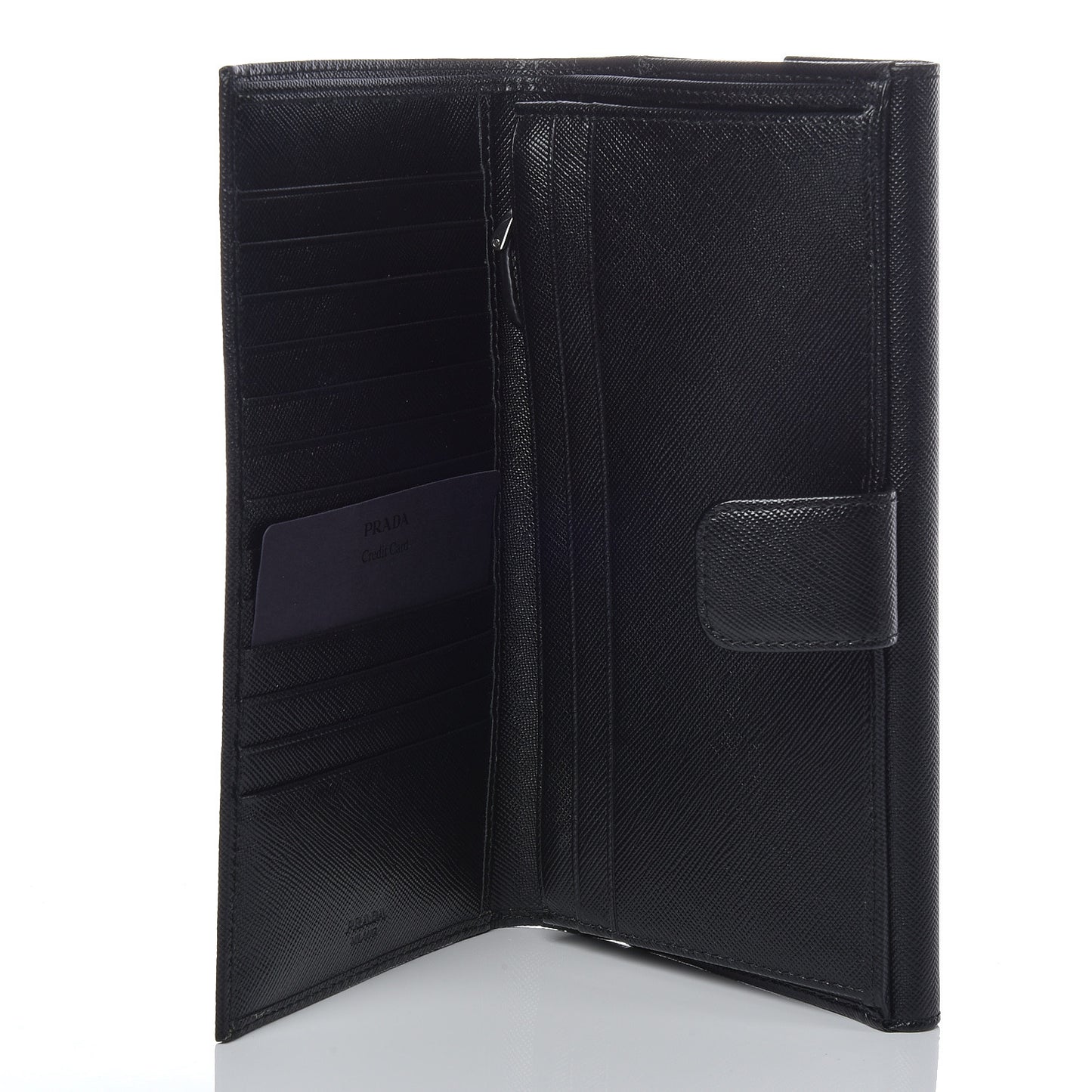 Saffiano Continental Flap Wallet Black